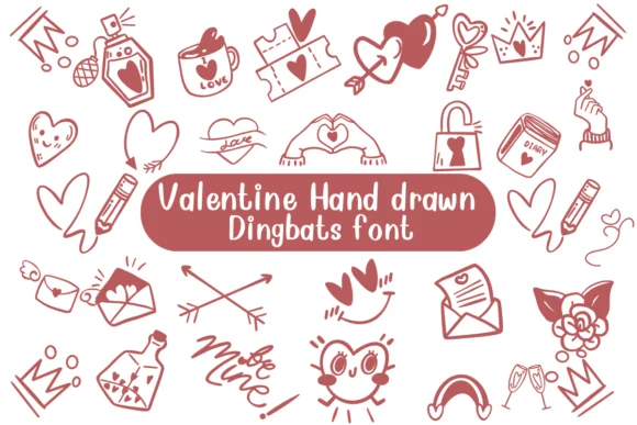 Valentine Hand Drawn by Nongyao — Dingbats Font