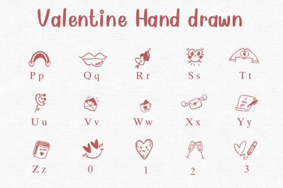 Valentine Hand Drawn by Nongyao — Dingbats Font — thumbnail 3