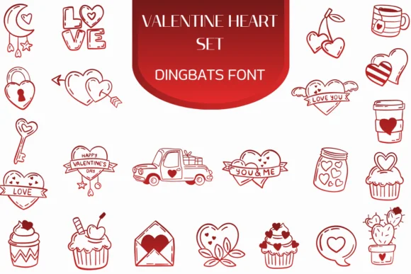 Valentine Heart Set by Heartcraft Atelier — Dingbats Font