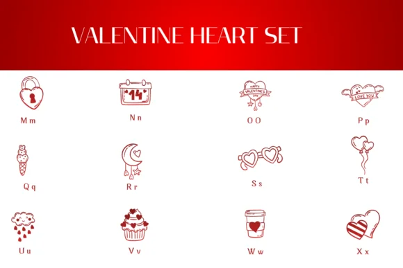 Valentine Heart Set by Heartcraft Atelier — Dingbats Font — thumbnail 3