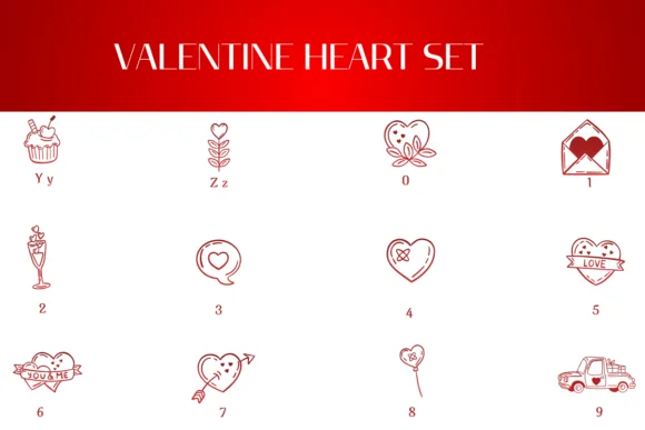 Valentine Heart Set by Heartcraft Atelier — Dingbats Font — thumbnail 4