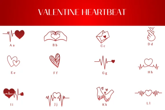 Valentine Heartbeat by Heartcraft Atelier — Dingbats Font — thumbnail 2