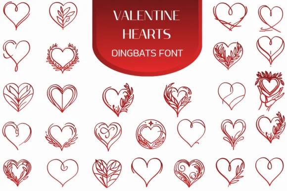 Valentine Hearts by Heartcraft Atelier — Dingbats Font