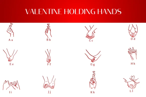 Valentine Holding Hands by Heartcraft Atelier — Dingbats Font — thumbnail 2