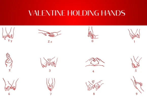 Valentine Holding Hands by Heartcraft Atelier — Dingbats Font — thumbnail 4