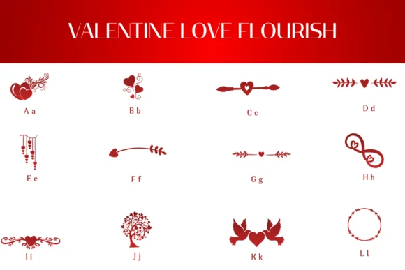 Valentine Love Flourish by Heartcraft Atelier — Dingbats Font — thumbnail 2