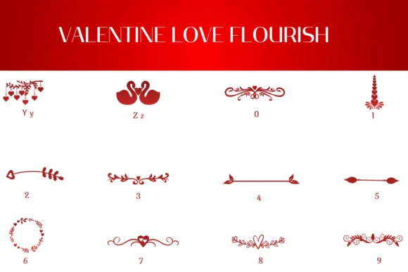 Valentine Love Flourish by Heartcraft Atelier — Dingbats Font — thumbnail 4