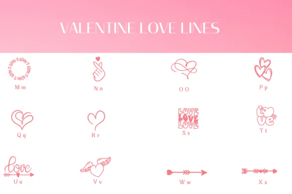Valentine Love Lines by Heartcraft Atelier — Dingbats Font — thumbnail 3