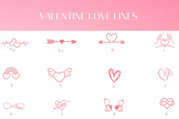 Valentine Love Lines by Heartcraft Atelier — Dingbats Font — thumbnail 4