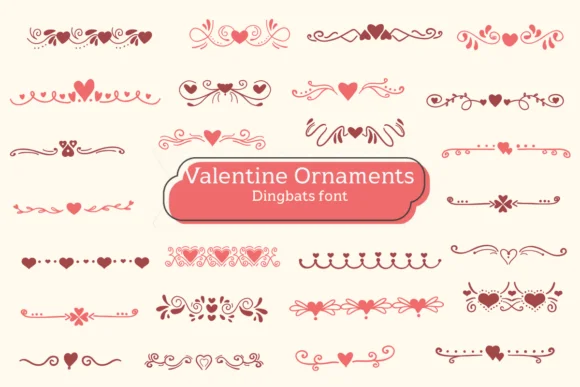Valentine Ornaments by Apiwat Type — Dingbats Font