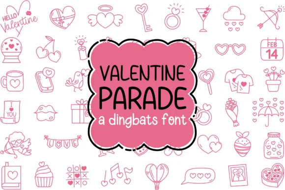 Valentine Parade by IngingDigitalArt — Dingbats Font