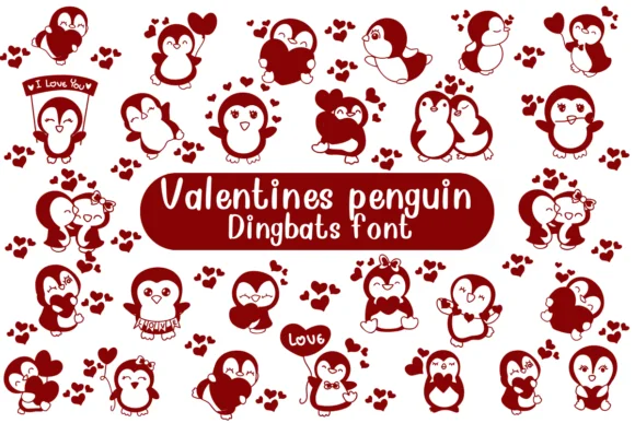Valentine Penguin by Nongyao — Dingbats Font