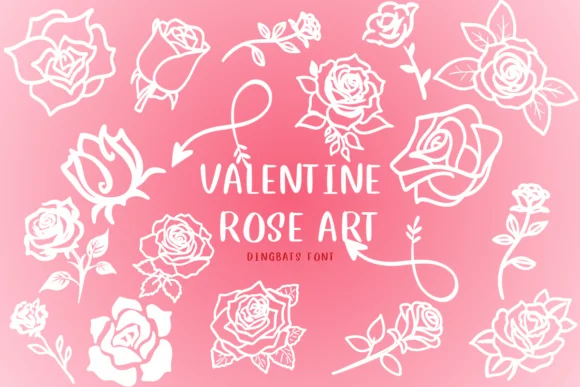 Valentine Rose Art by CHANOK — Dingbats Font