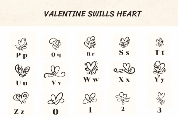 Valentine Swills Heart by Ketsarin — Dingbats Font — thumbnail 3