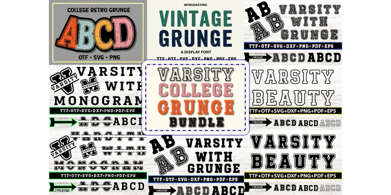 Varsity College Grunge Bundle Font by Quirkify — Display Font
