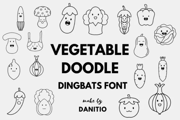 Vegetable Doodle by danita.kukkai — Dingbats Font