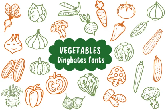 Vegetables by Natchuta — Dingbats Font