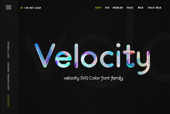 Velocity by KDP Effortless Profits — Color Fonts Font