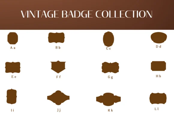 Vintage Badge Collection by Heartcraft Atelier — Dingbats Font — thumbnail 2