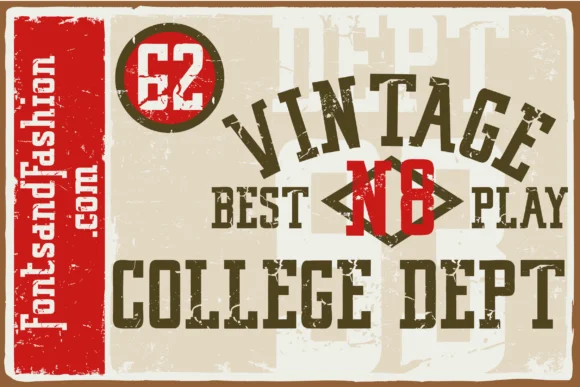 Vintage College Dept_Worn by Fontsandfashion — Slab Serif Font