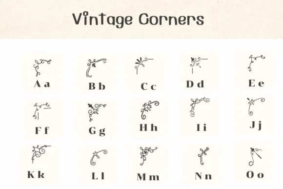 Vintage Corners by Ketsarin — Dingbats Font — thumbnail 2