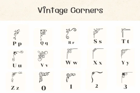 Vintage Corners by Ketsarin — Dingbats Font — thumbnail 3