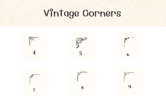 Vintage Corners by Ketsarin — Dingbats Font — thumbnail 4