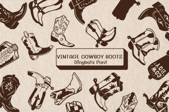 Vintage Cowboy Boots by Ketsarin — Dingbats Font