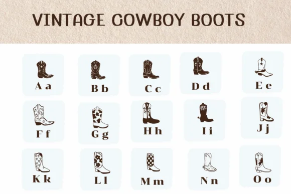 Vintage Cowboy Boots by Ketsarin — Dingbats Font — thumbnail 2