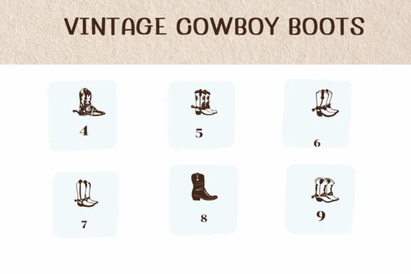 Vintage Cowboy Boots by Ketsarin — Dingbats Font — thumbnail 4