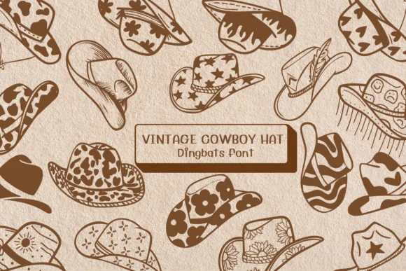 Vintage Cowboy Hat by Ketsarin — Dingbats Font
