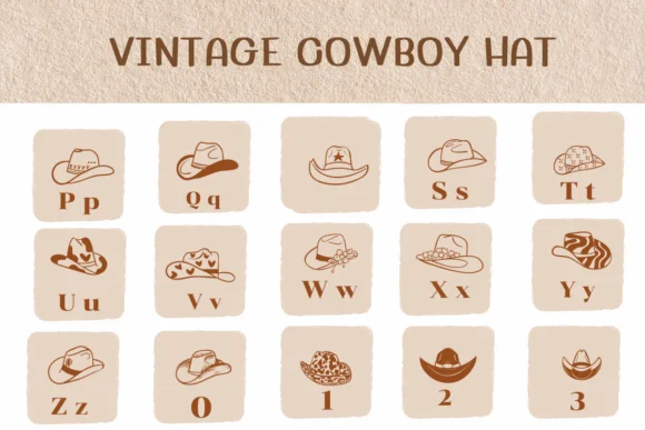 Vintage Cowboy Hat by Ketsarin — Dingbats Font — thumbnail 3