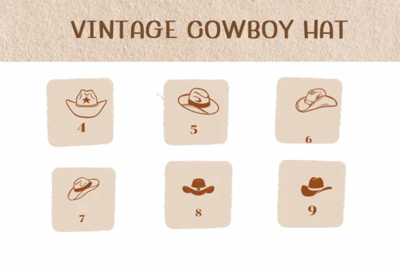 Vintage Cowboy Hat by Ketsarin — Dingbats Font — thumbnail 4