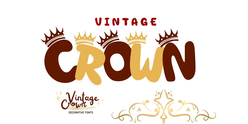 Vintage Crown Font by PraewDesigns by PraewDesigns — Decorative Font