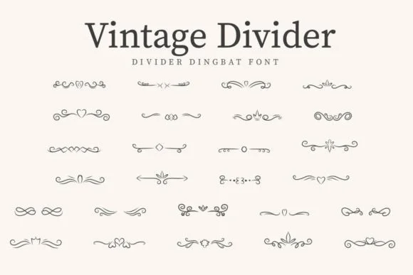 Vintage Divider by CraftedType Studio — Dingbats Font
