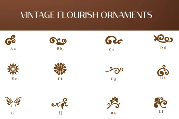 Vintage Flourish Ornaments by Heartcraft Atelier — Dingbats Font — thumbnail 2