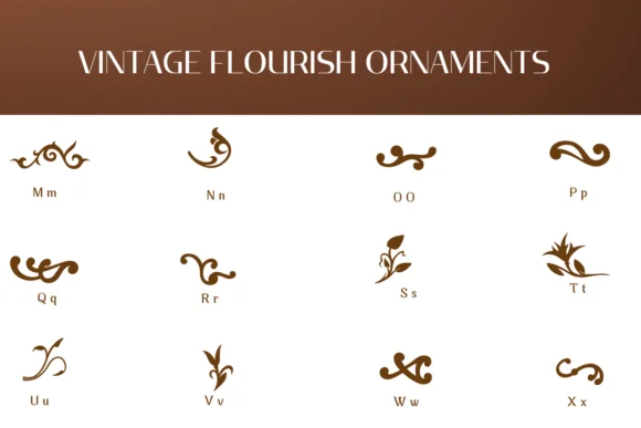 Vintage Flourish Ornaments by Heartcraft Atelier — Dingbats Font — thumbnail 3