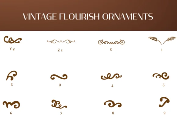 Vintage Flourish Ornaments by Heartcraft Atelier — Dingbats Font — thumbnail 4