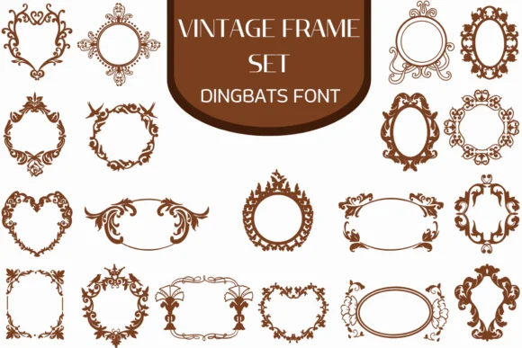 Vintage Frame Set by Heartcraft Atelier — Dingbats Font