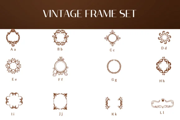 Vintage Frame Set by Heartcraft Atelier — Dingbats Font — thumbnail 2