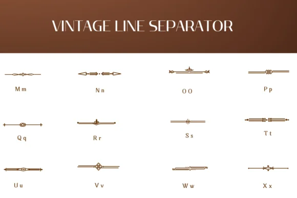 Vintage Line Separator by Heartcraft Atelier — Dingbats Font — thumbnail 3