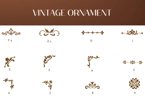 Vintage Ornament by Heartcraft Atelier — Dingbats Font — thumbnail 4