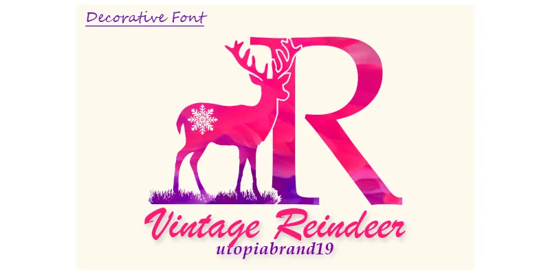 Vintage Reindeer Monogram Font by utopiabrand19 by utopiabrand19 — Decorative Font