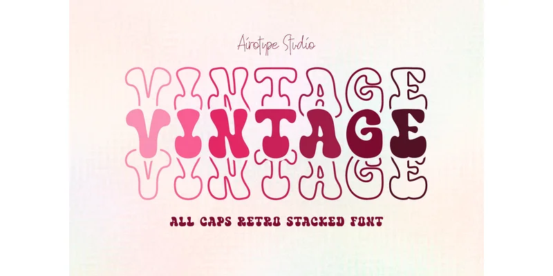 Vintage Stacked Font by airotype — Display Font