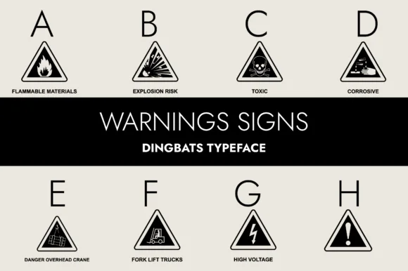 Warning Signs by Minimalistartstudio — Dingbats Font
