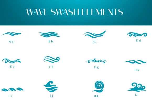 Wave Swash Elements by Heartcraft Atelier — Dingbats Font — thumbnail 2