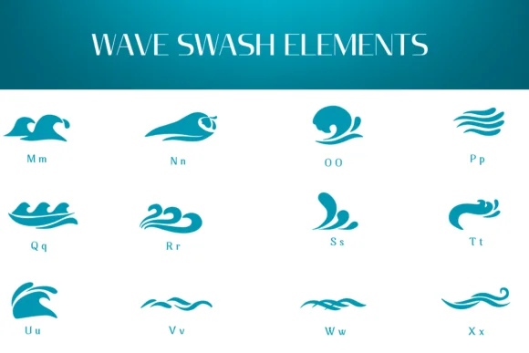 Wave Swash Elements by Heartcraft Atelier — Dingbats Font — thumbnail 3