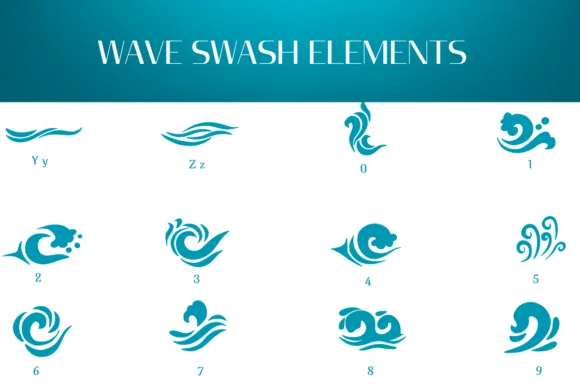 Wave Swash Elements by Heartcraft Atelier — Dingbats Font — thumbnail 4