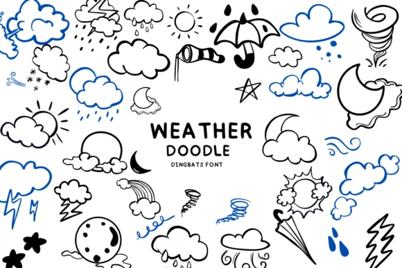 Weather Doodle by Bee Piyanuch — Dingbats Font