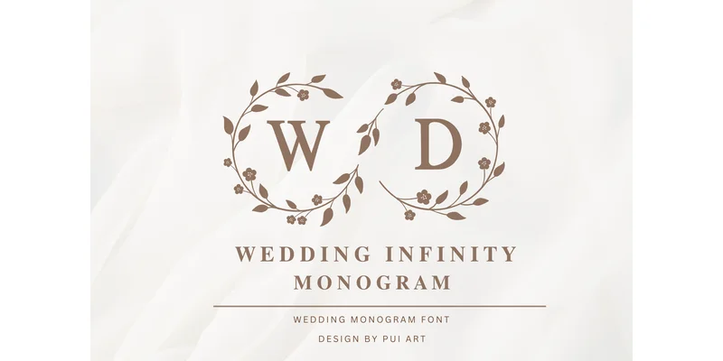 Wedding Infinity Monogram Font by Pui Art by Pui Art — Decorative Font